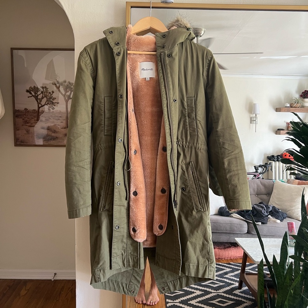 Madewell parka with detachable lining